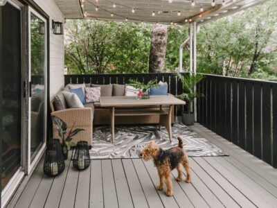 Old wood patio makeover