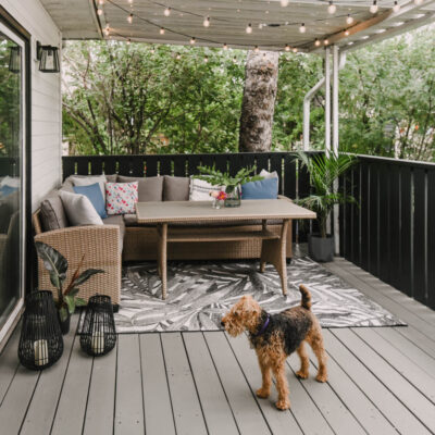 Old wood patio makeover