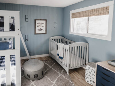 Shared Boys Bedroom with skinnylap feature wall