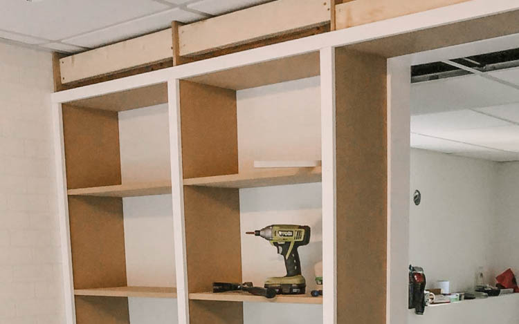 trimming out built in shelving