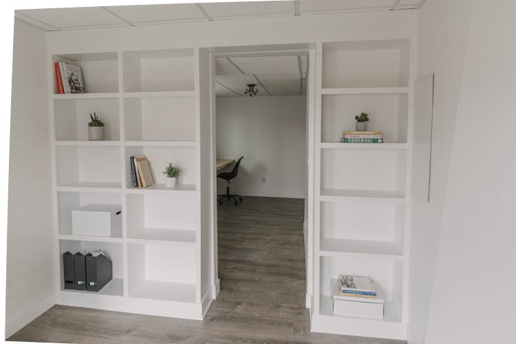 DIY Built in Shelving with tips to build it yourself... with a drop ceiling