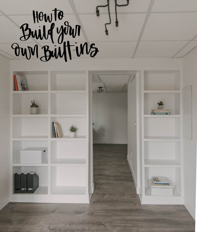 How to build your own built in shelving (text overlay)