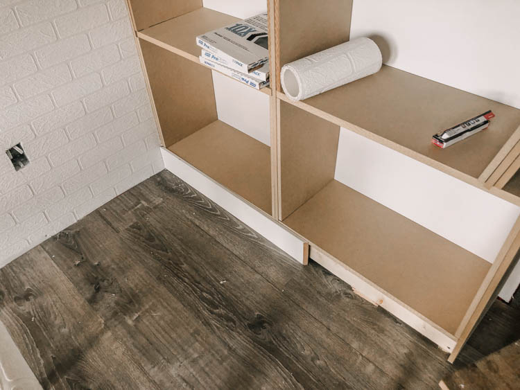 Adding trim to DIY built in shelving