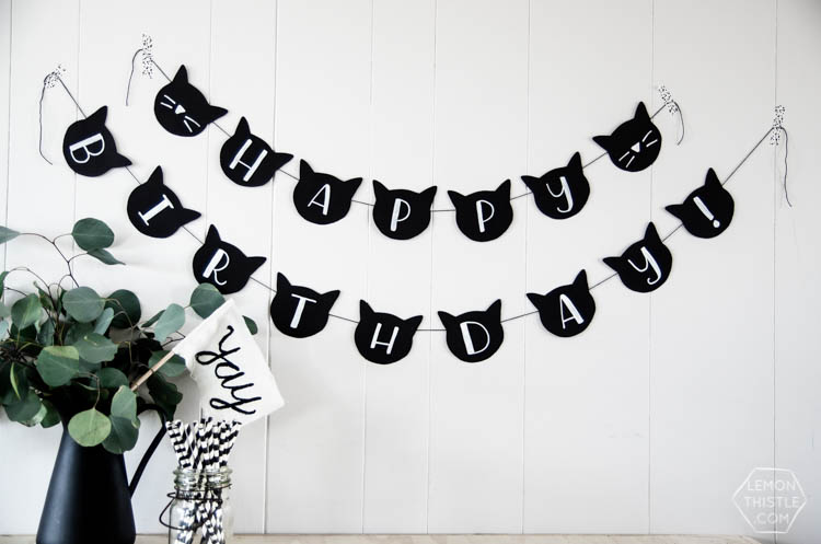 DIY Cat Garland for birthday decor