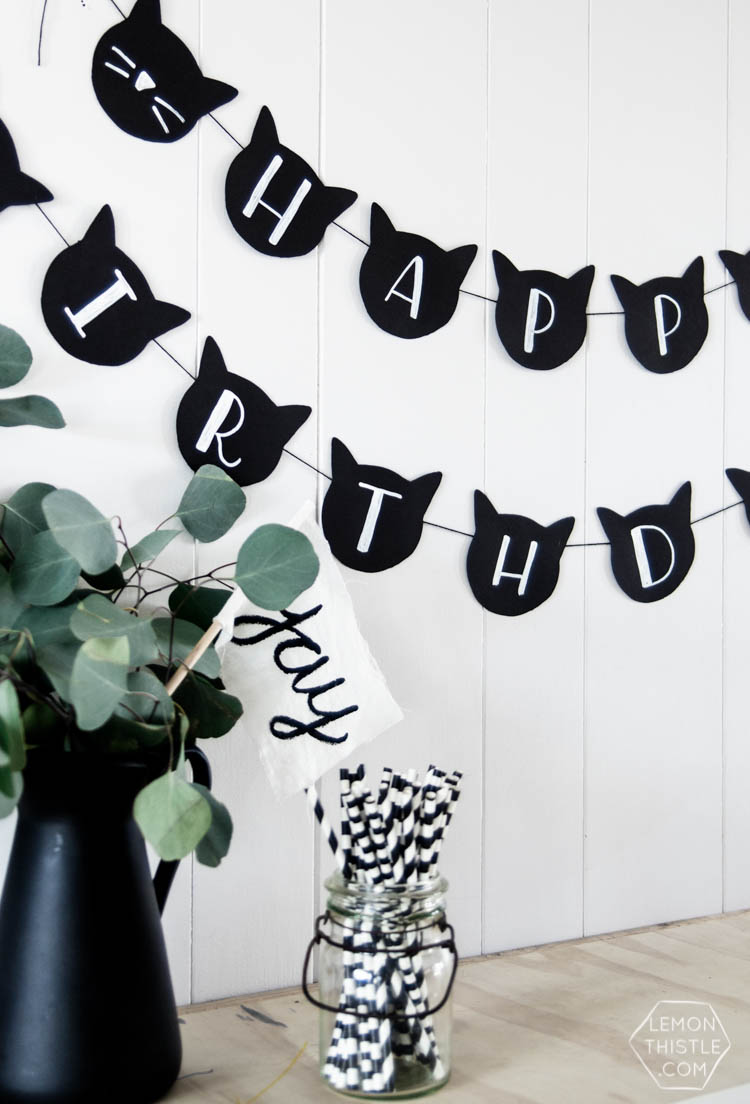 DIY Cat Garland for birthday decor