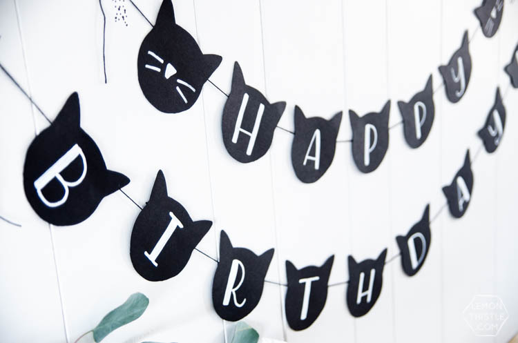 DIY Cat Garland for birthday decor