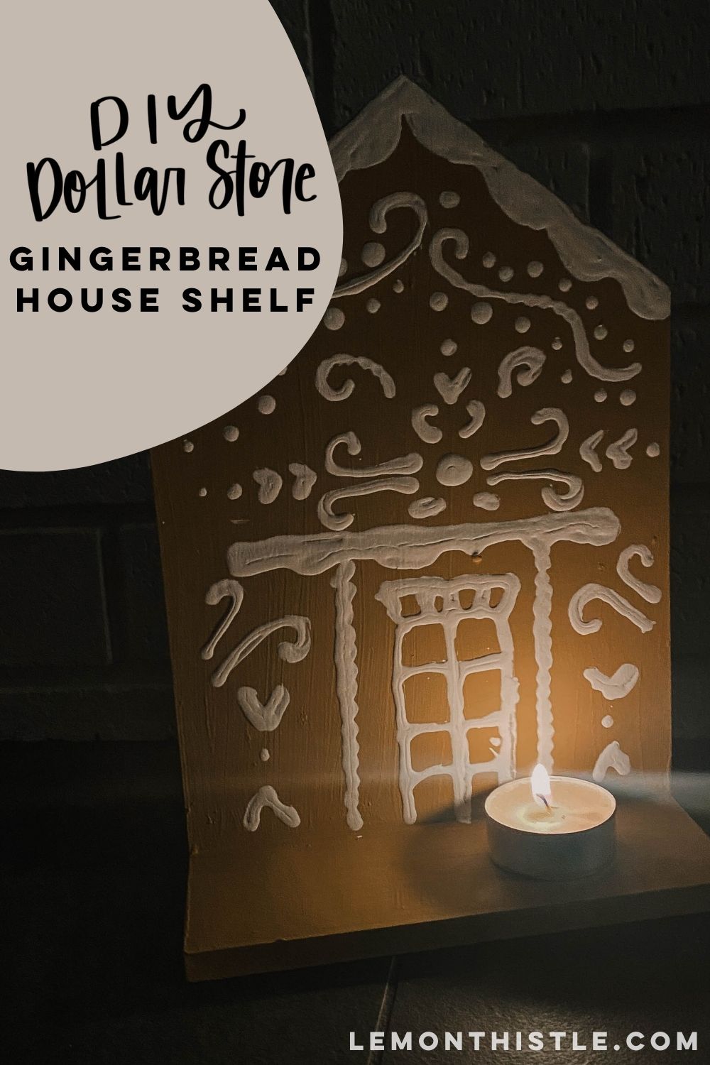 DIY Gingerbread House Shelf