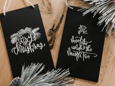 DIY Faux Chalkboard Signs & Cozy Christmas Hand Lettered SVG Bundle!