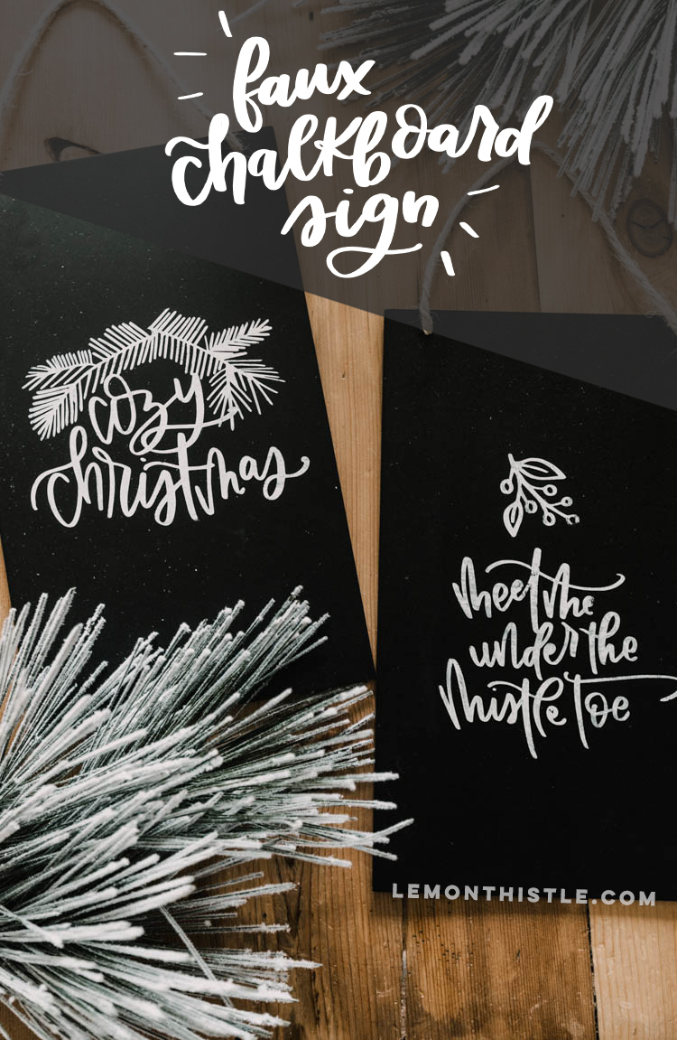 DIY Faux Chalkboard Signs & Cozy Christmas Hand Lettered SVG Bundle!