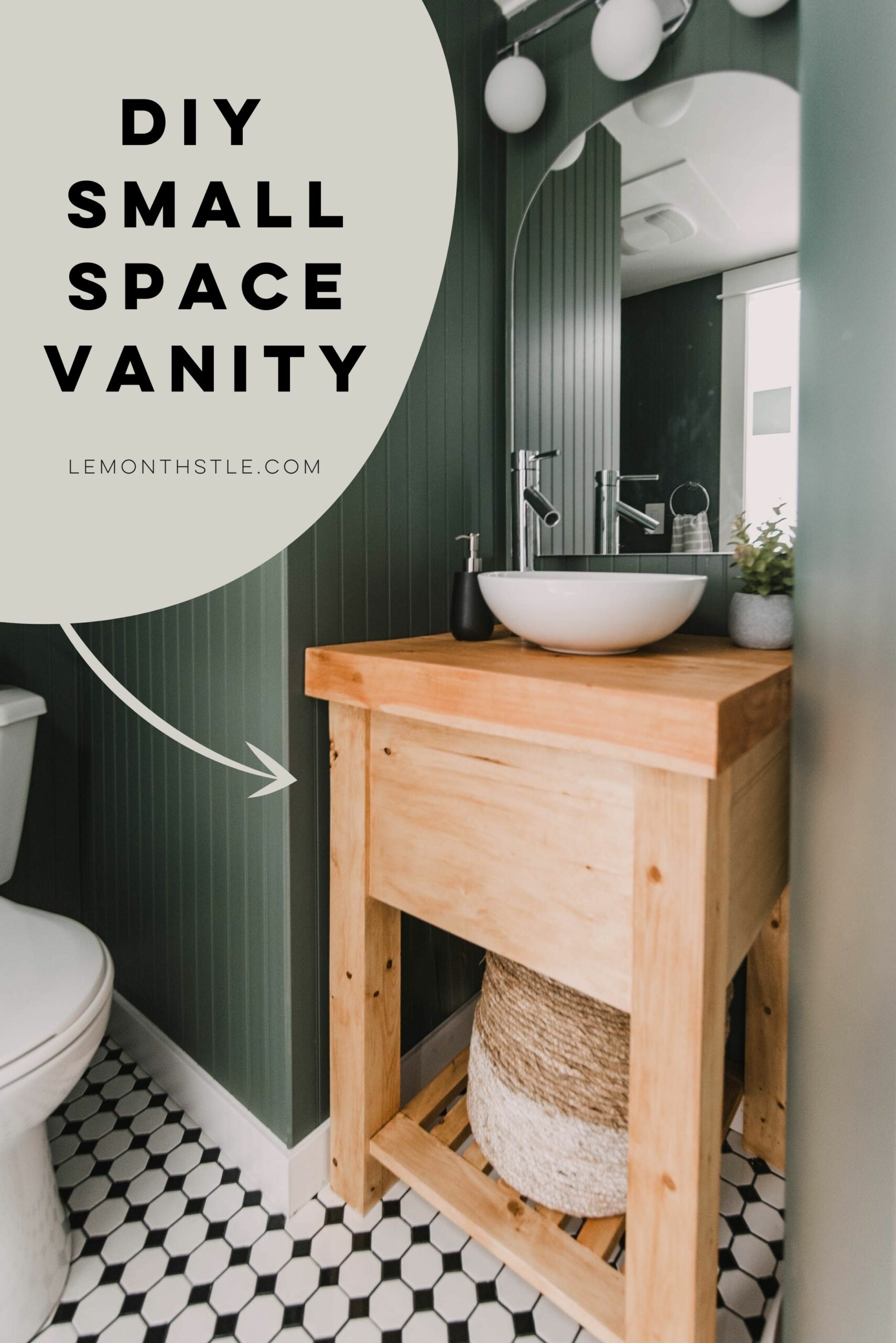 Rustic DIY Vanity for a small space
