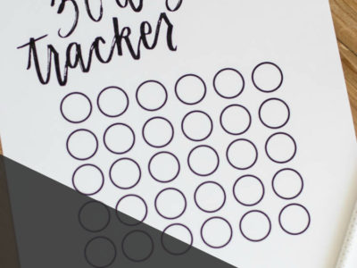 Free Printable 30 Day Tracker- love the simplicity and handlettering! You could use this for anything- diets, challenges, bible reading, kids chores or exercise!