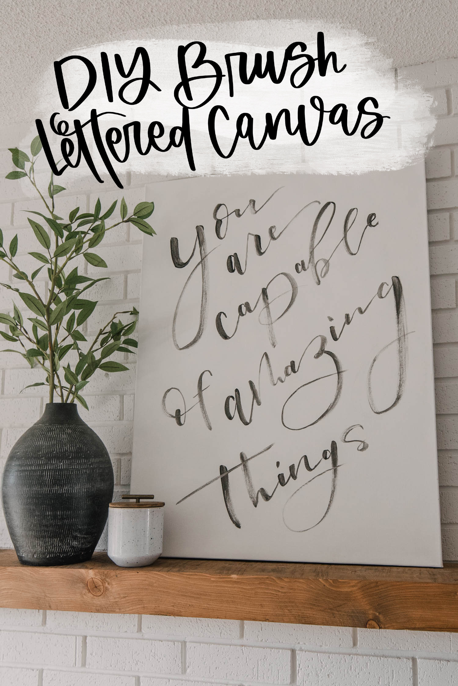 How to get that brush lettered effect with acrylic on canvas