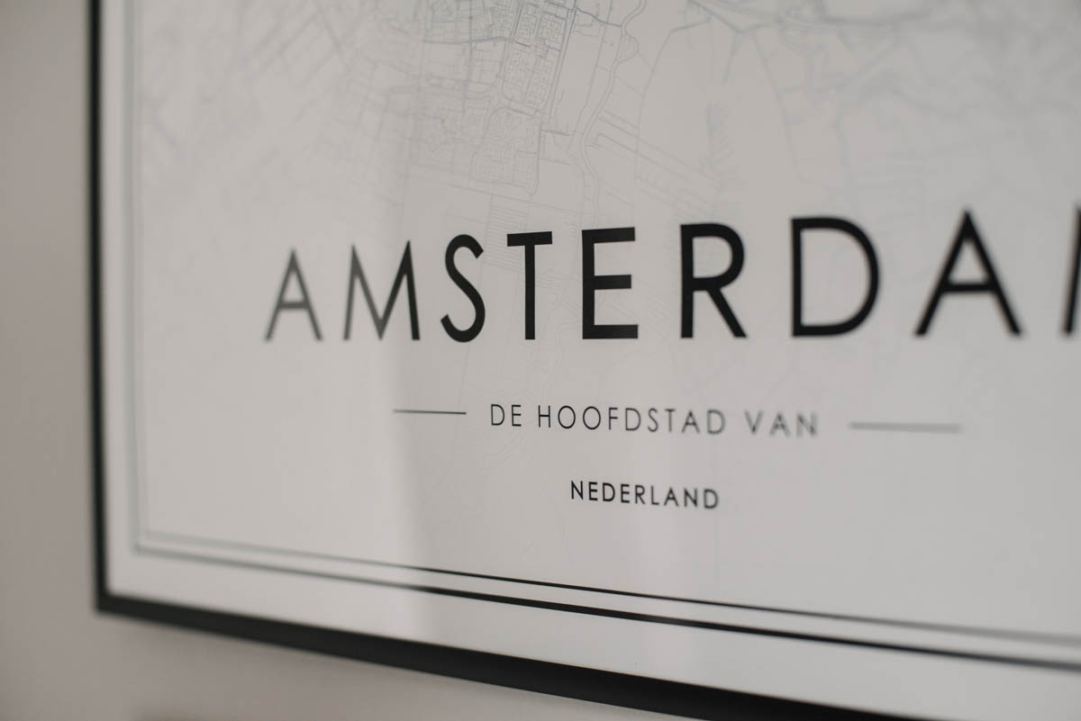 Modern map print for a grown up feeling tween bedroom makeover
