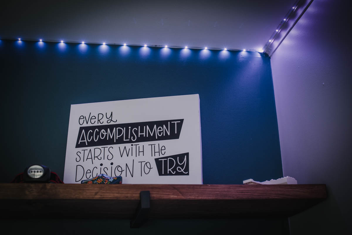 DIY Tween Bedroom makeover including LED lighting
