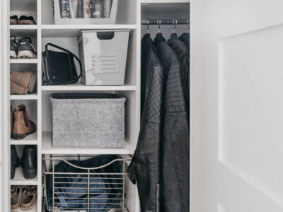 Tips for a functional entry way closet full of family friendly storage