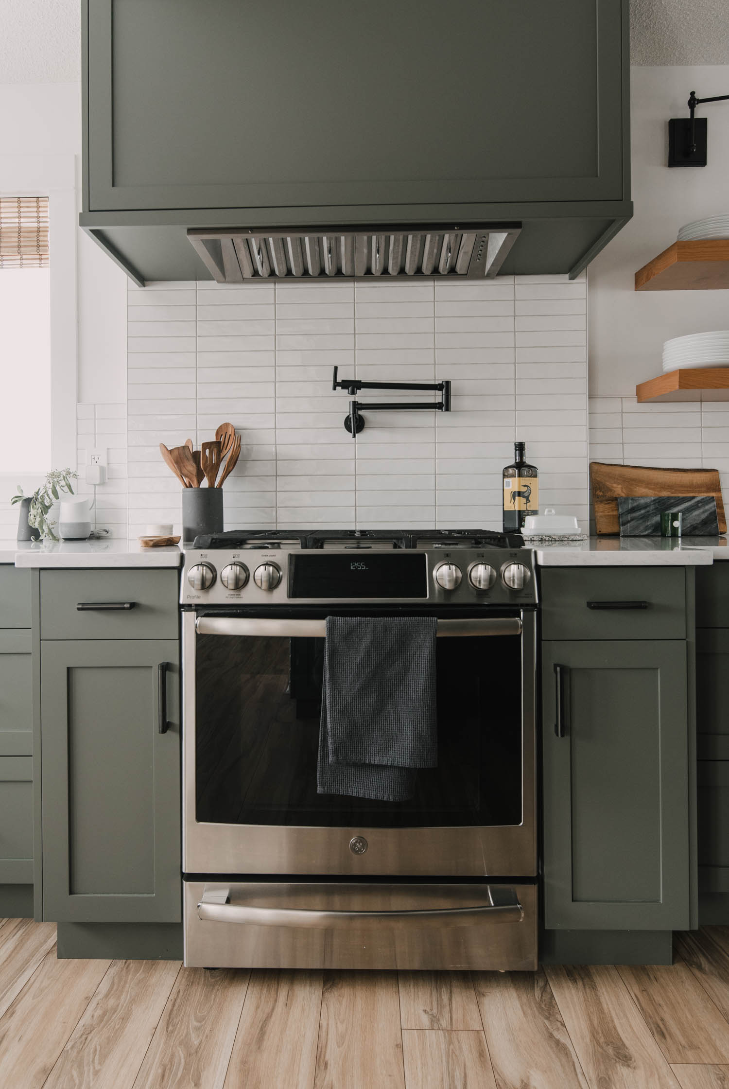 Built in pot filler on external wall- modern kitchen renovation for a busy family home
