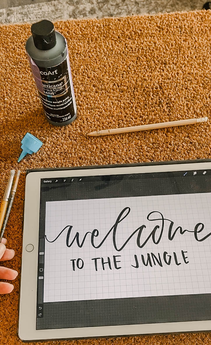 How to letter on coir door mats