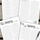 printable camping planner featuring a packing list, meal planner, grocery list and equipment items