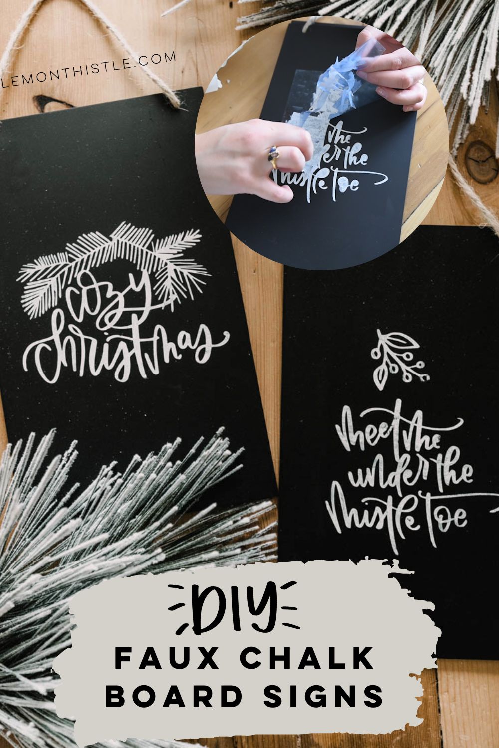 DIY Faux Chalkboard Signs for Christmas