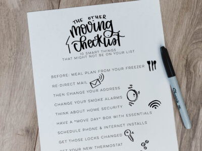 FREE PRINTABLE Moving Checklist - 10 other things to remember