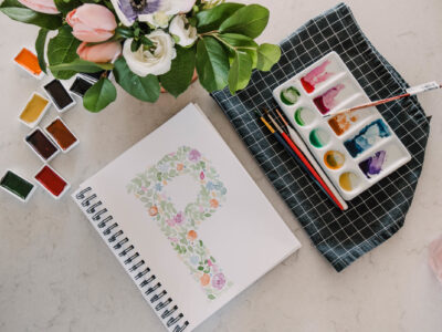 Floral Watercolor Monogram Tutorial