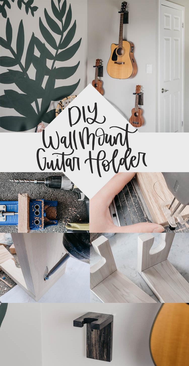 DIY Wall Mount Guitar Holders- Tutorial and plans
