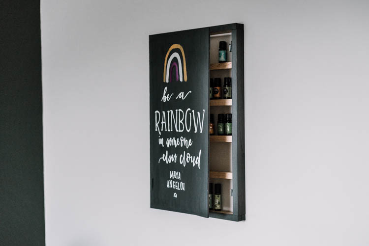 DIY Hidden Essential Oils Storage- Wood Sign!