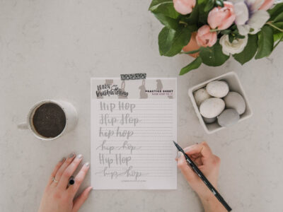 Hip Hop Free Printable Hand Lettering Practice Sheet