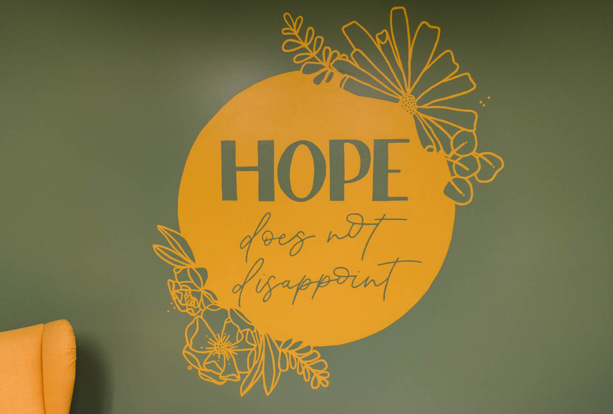 Hope does not disappoint floral mural
