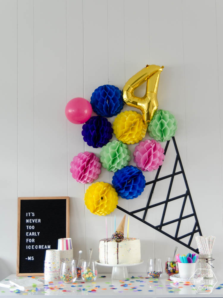 A modern DIY Ice cream party- the perfect kids birthday party- plus, it's gender neutral!