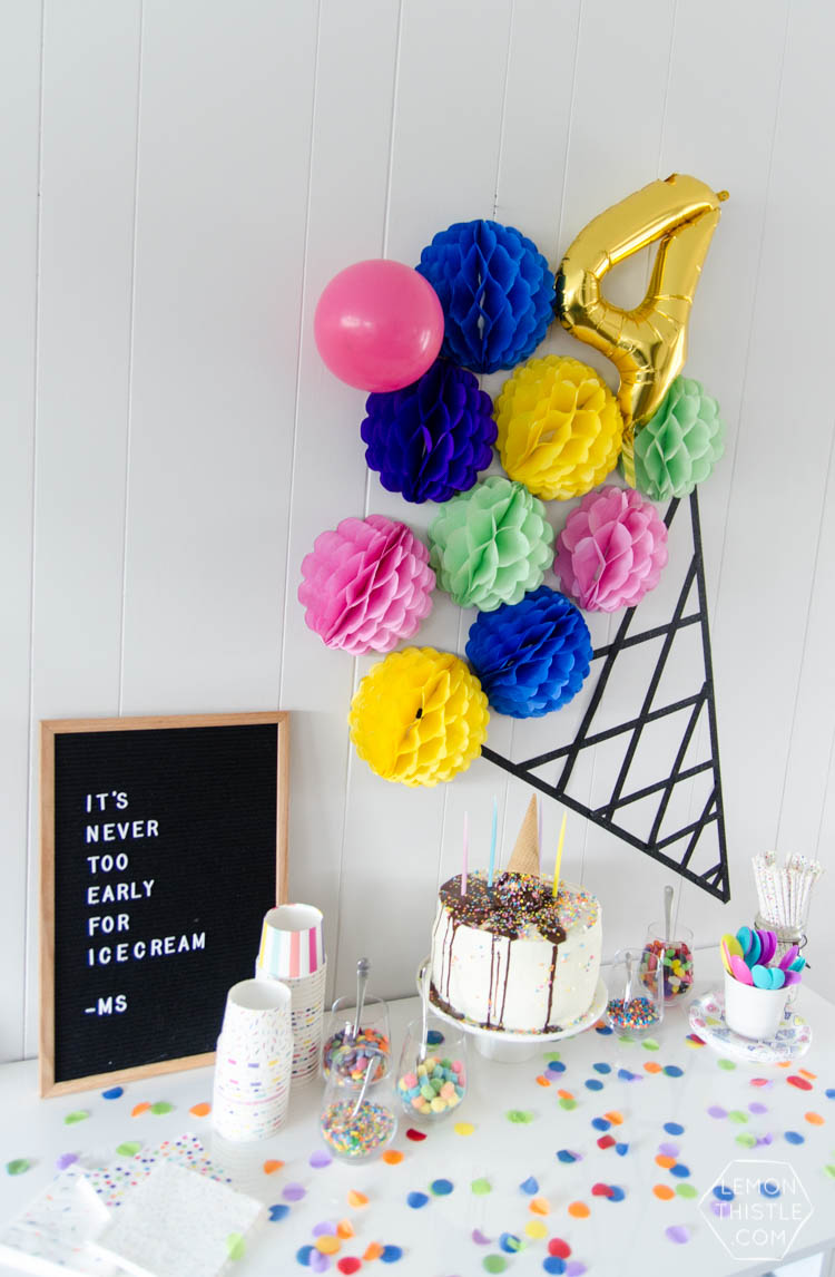 A modern DIY Ice cream party- the perfect kids birthday party- plus, it's gender neutral!