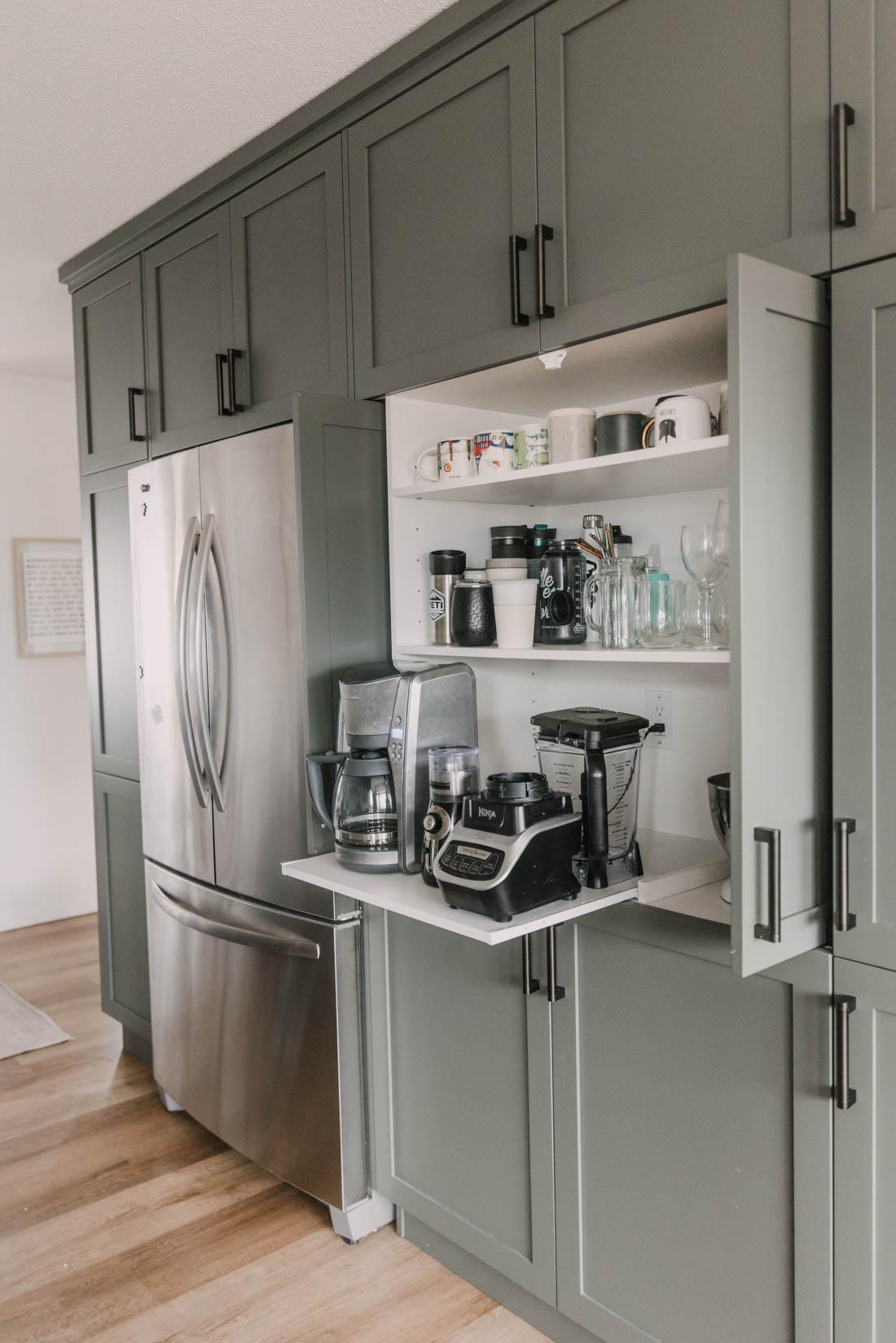 DIY Appliance Garage with Pull Out Shelf