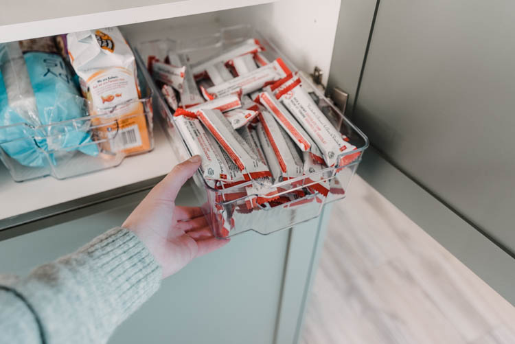 Have a snacks bin for kids to easily access