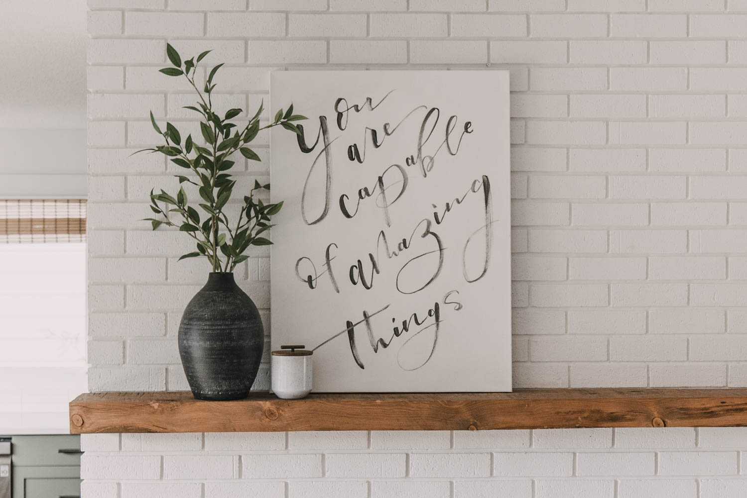 DIY brush lettered canvas