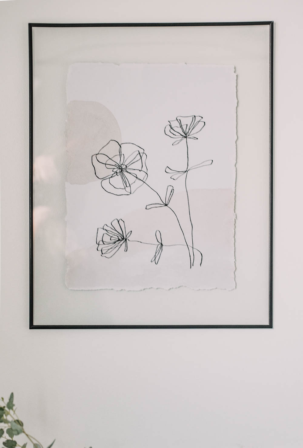 DIY Line Art and Watercolor wall decor