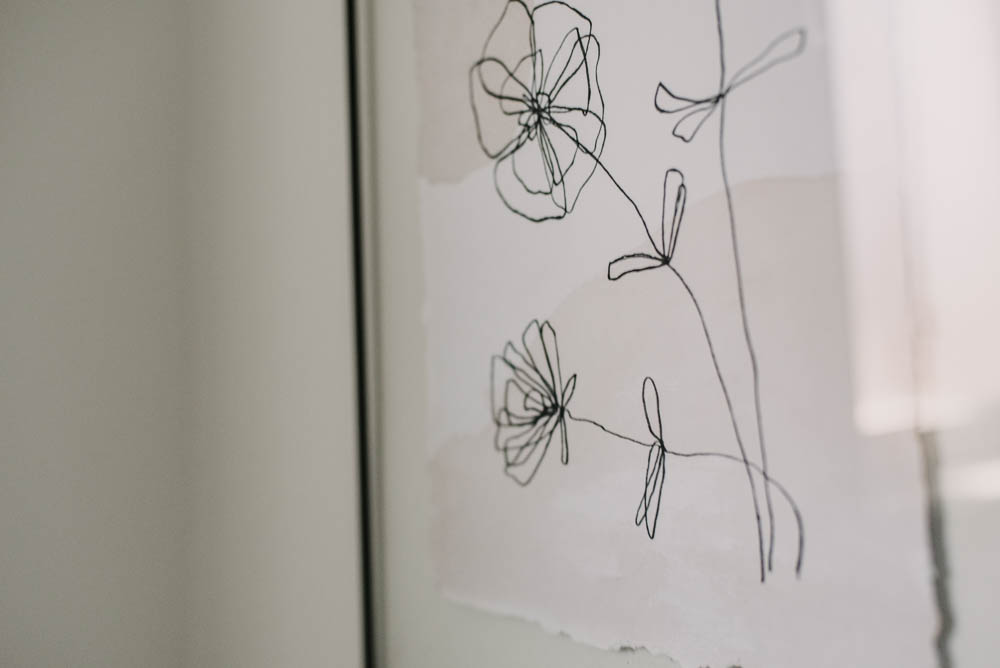 DIY Line Art and Watercolor wall decor
