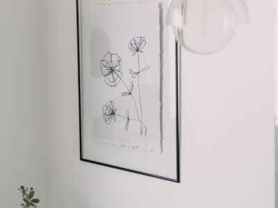 DIY Line Art and Watercolor wall decor