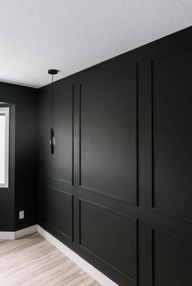 Moody black moulding wall DIY