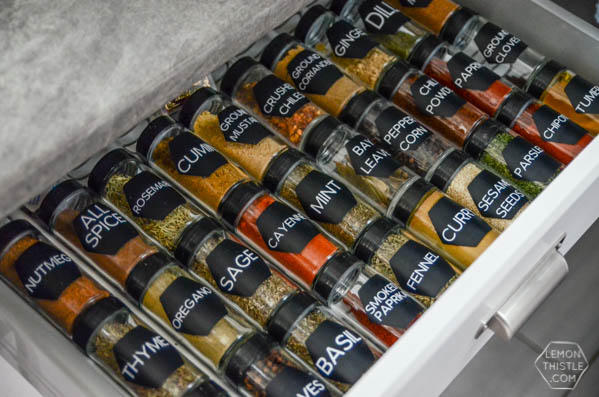 DIY Spice Drawer Labels
