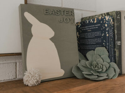 Modern spring mantel decor