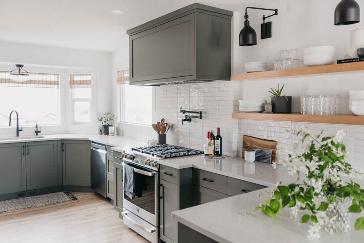 Built in pot filler on external wall- modern kitchen renovation for a busy family home