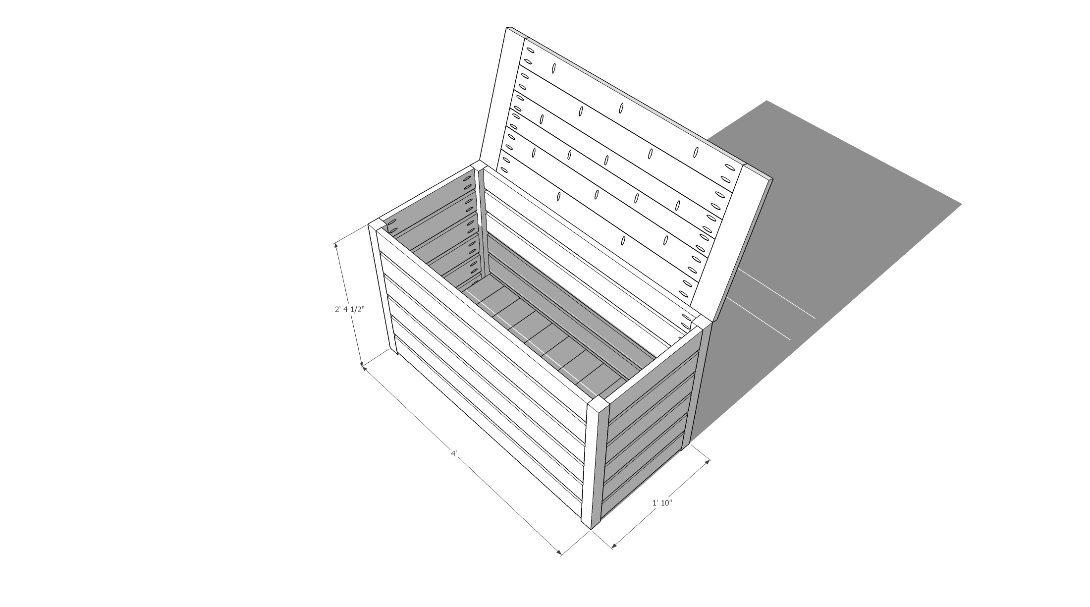 Modern DIY Outdoor Toy Storage Chest - Free plans and DIY tutorial