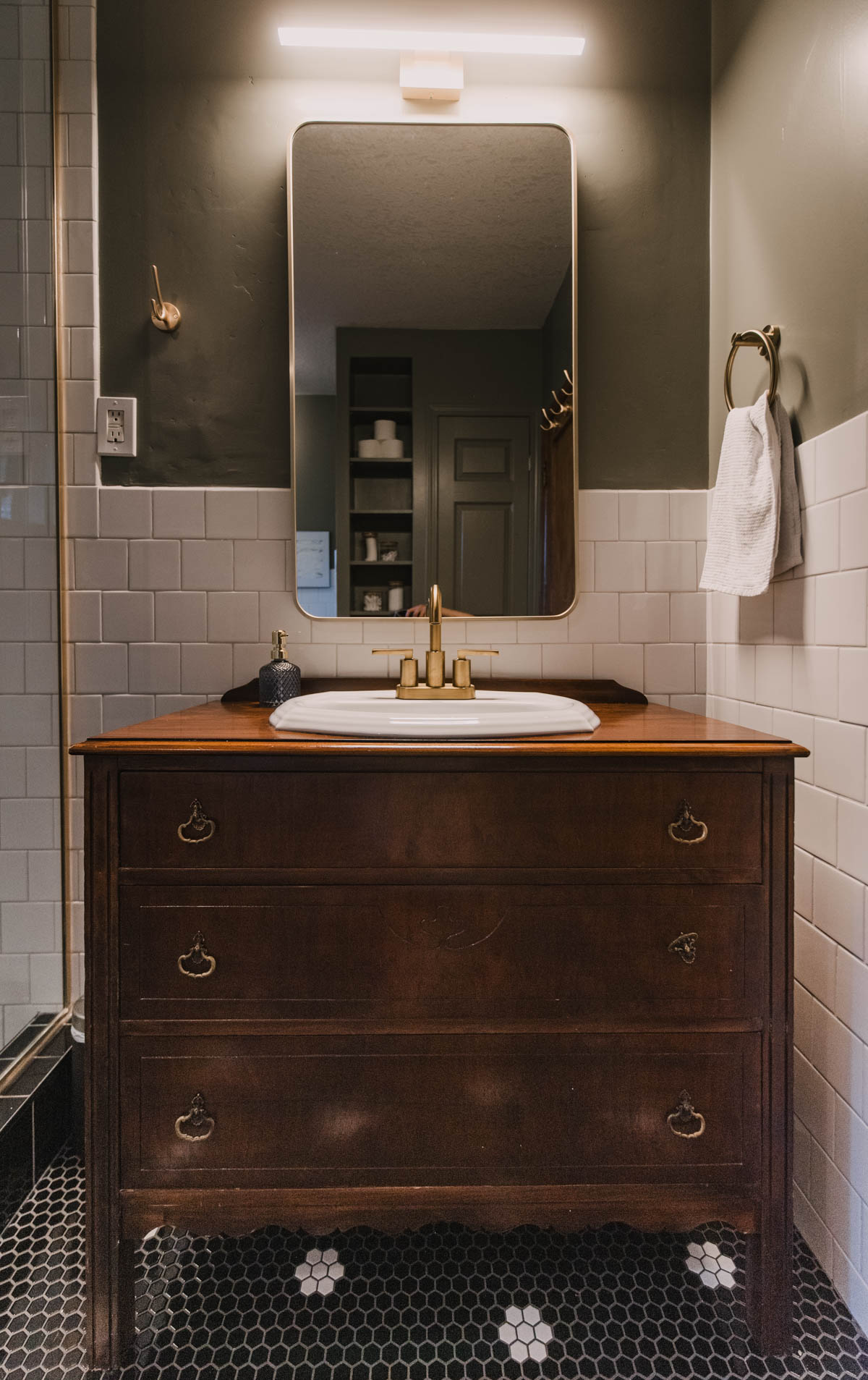 DIY Wood Vanity from a Dresser
