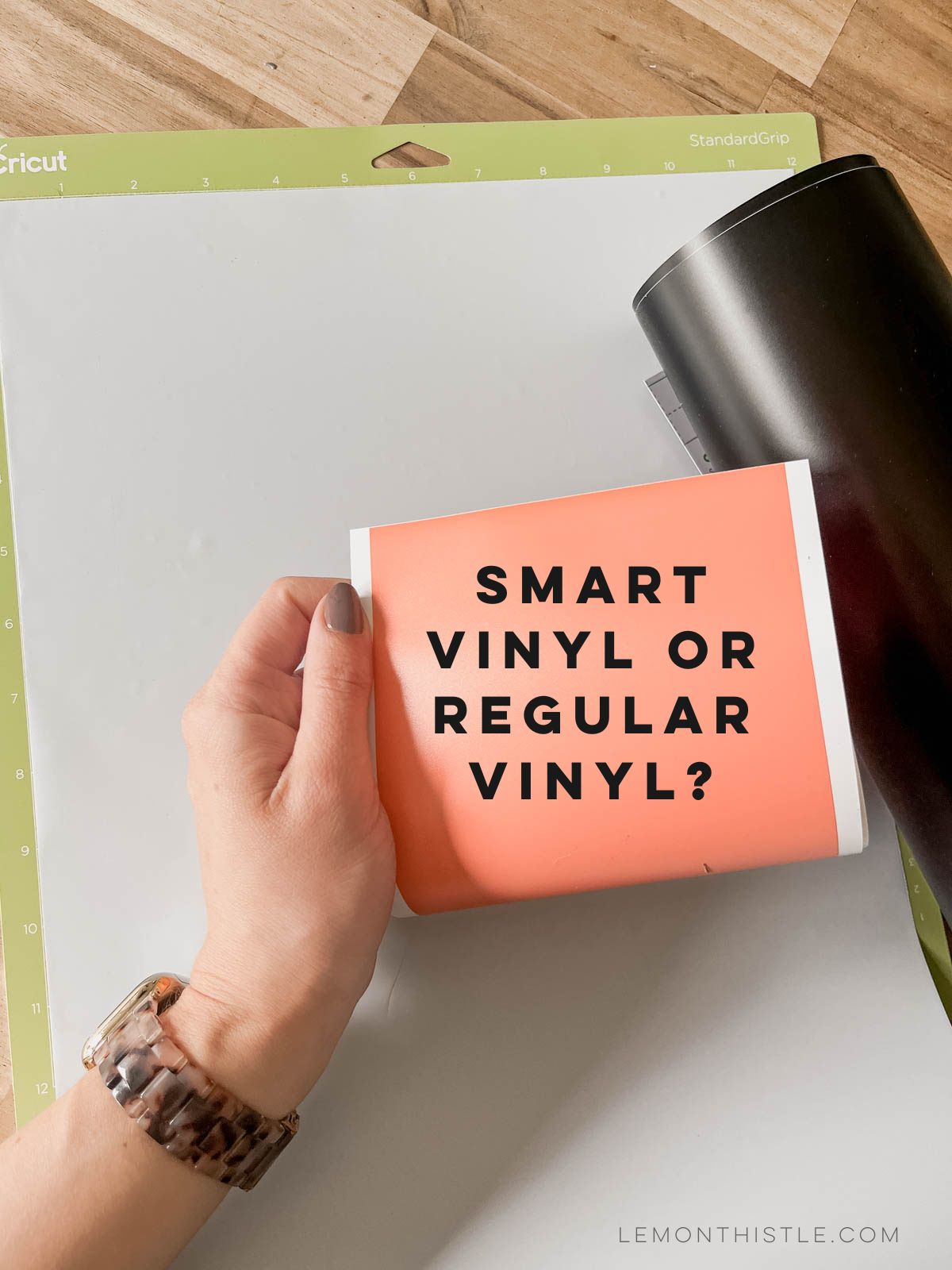 smart vinyl or regular vinyl? text over photo of smart vinyls from cricut