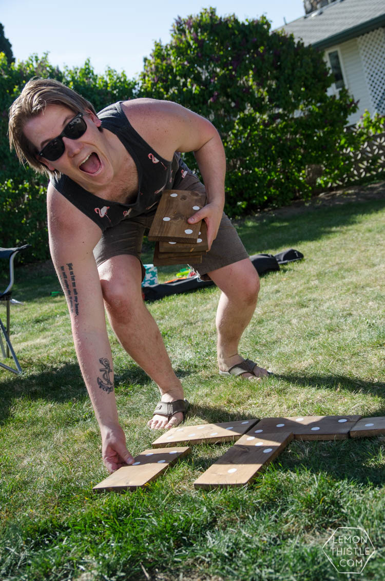 DIY Yard Games- I love the idea of having dominoes in my backyard-