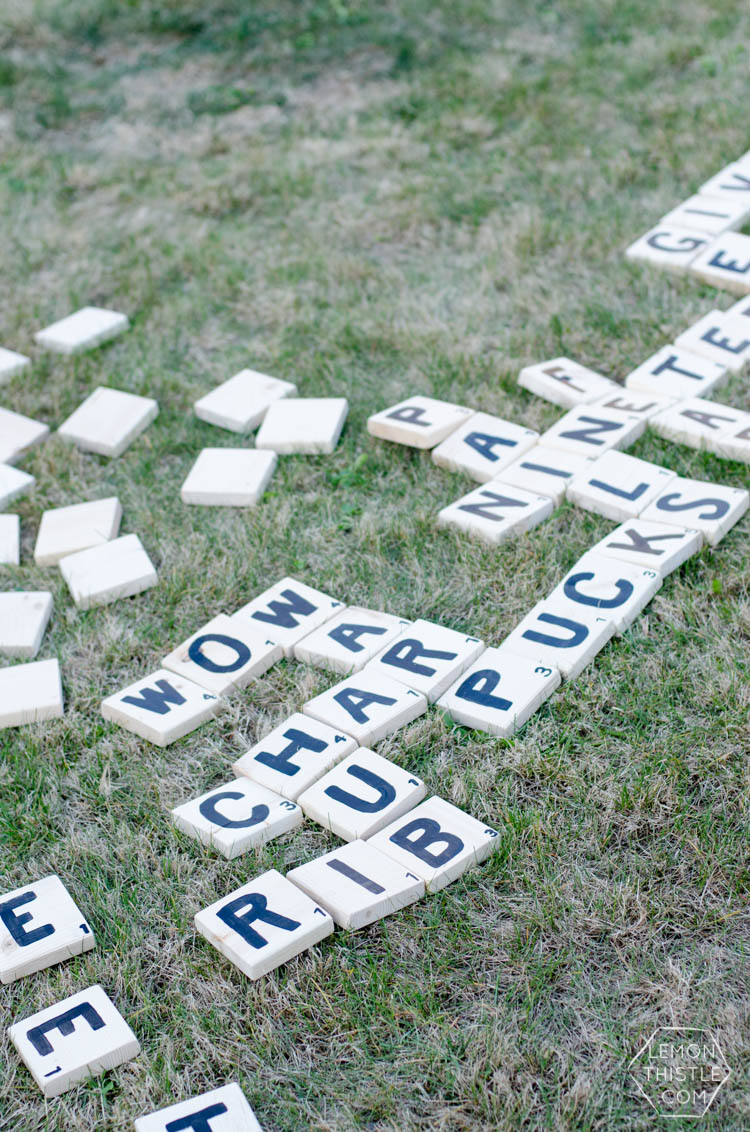 DIY Yard Games- I love the idea of having dominoes in my backyard-and speed scrabble!