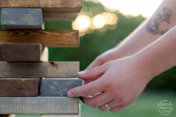 DIY Yard Games- I love this! Dominoes and Yahtzee would be such fun outdoor activities.