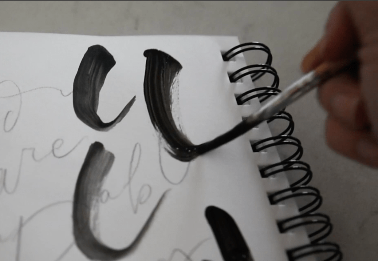 how to brush letter on canvas with acrylic paint