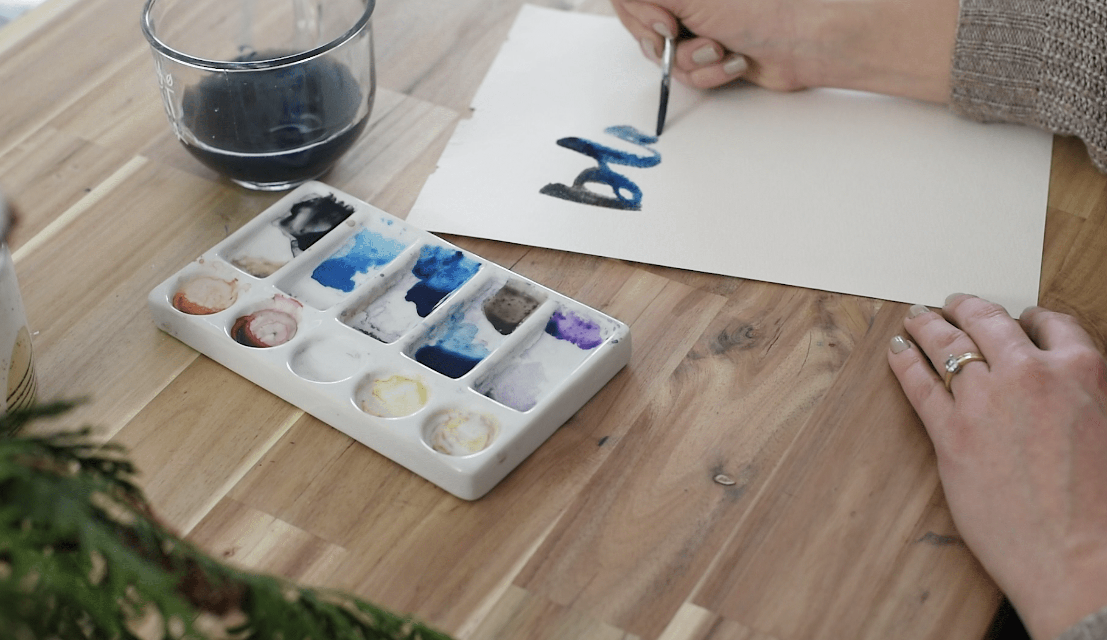 Watercolour brush lettering